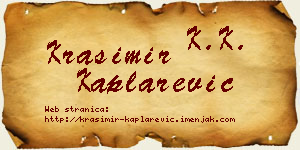 Krasimir Kaplarević vizit kartica